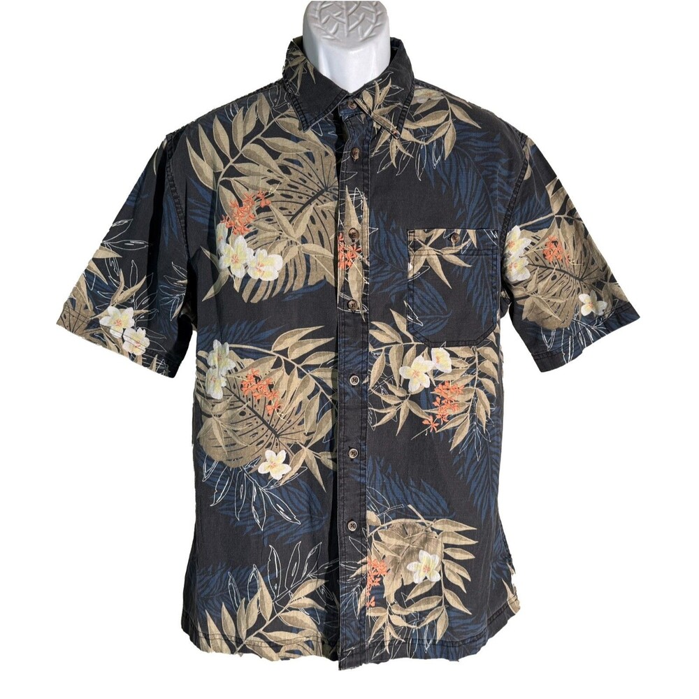 CROFT&BARROW Men's Short Sleeve Button Down Floral Hawaiian Shirt Medium